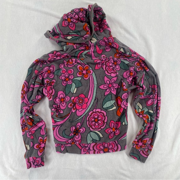 Juicy Couture Floral Zip-Up Hoodie in Gray & Pink - Picture 4 of 5